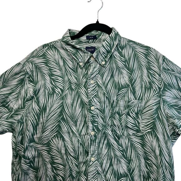 J.Crew linen cotton xl Tropical Hawaiian Down Shirt - Cotton, Short Sleeves - Picture 3 of 14